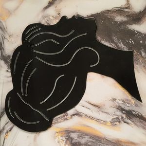 🛒 $3 with bundle Black silhouette of hair in bun heavy metal material